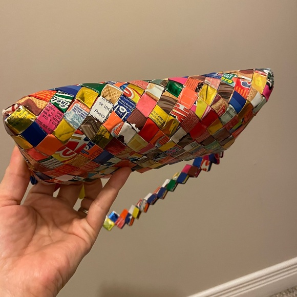 Candy Wrapper Clutch Handmade with zipper closure- big enough for an iPhone - Picture 10 of 11